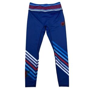 Poprageous Popactive Stripe Floral Graphic Athleisure Leggings Large